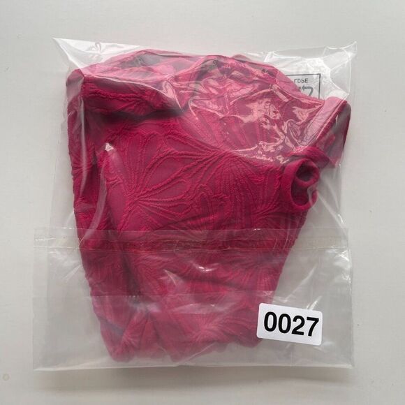 Andie The Molokai Swim Bikini Top Womens L Pink Lava Floral Stretch Swimwear - Picture 11 of 11